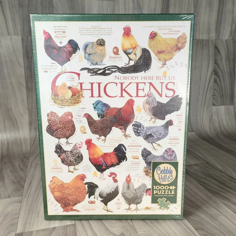 Cobble Hill Jigsaw Puzzle "Nobody Here But Us Chickens" 1000 Piece - Picture 1 of 1